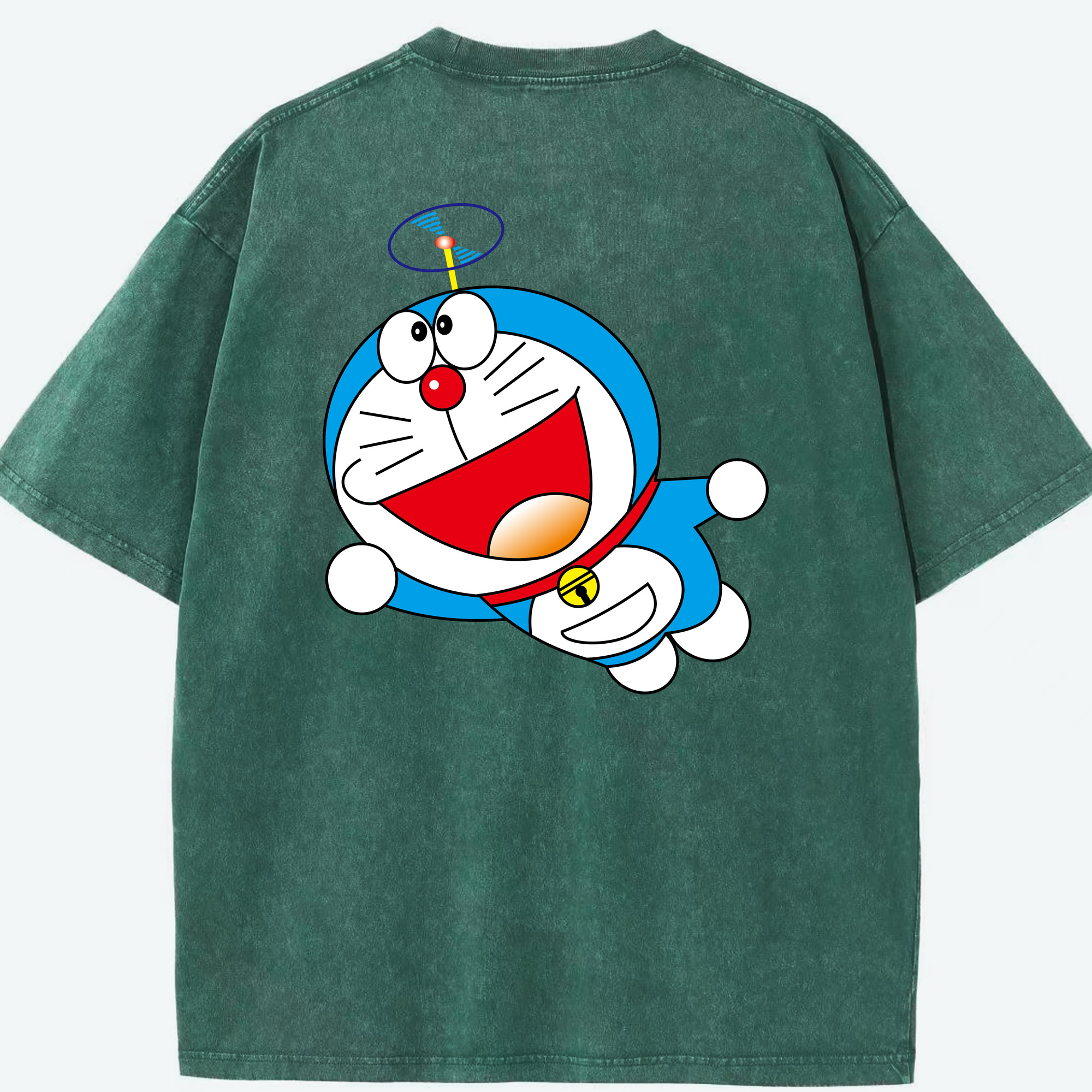 （画像用） ドラえもん Doraemon 綿100% ヴィンテージ風 半袖Tシャツ（背面プリント）